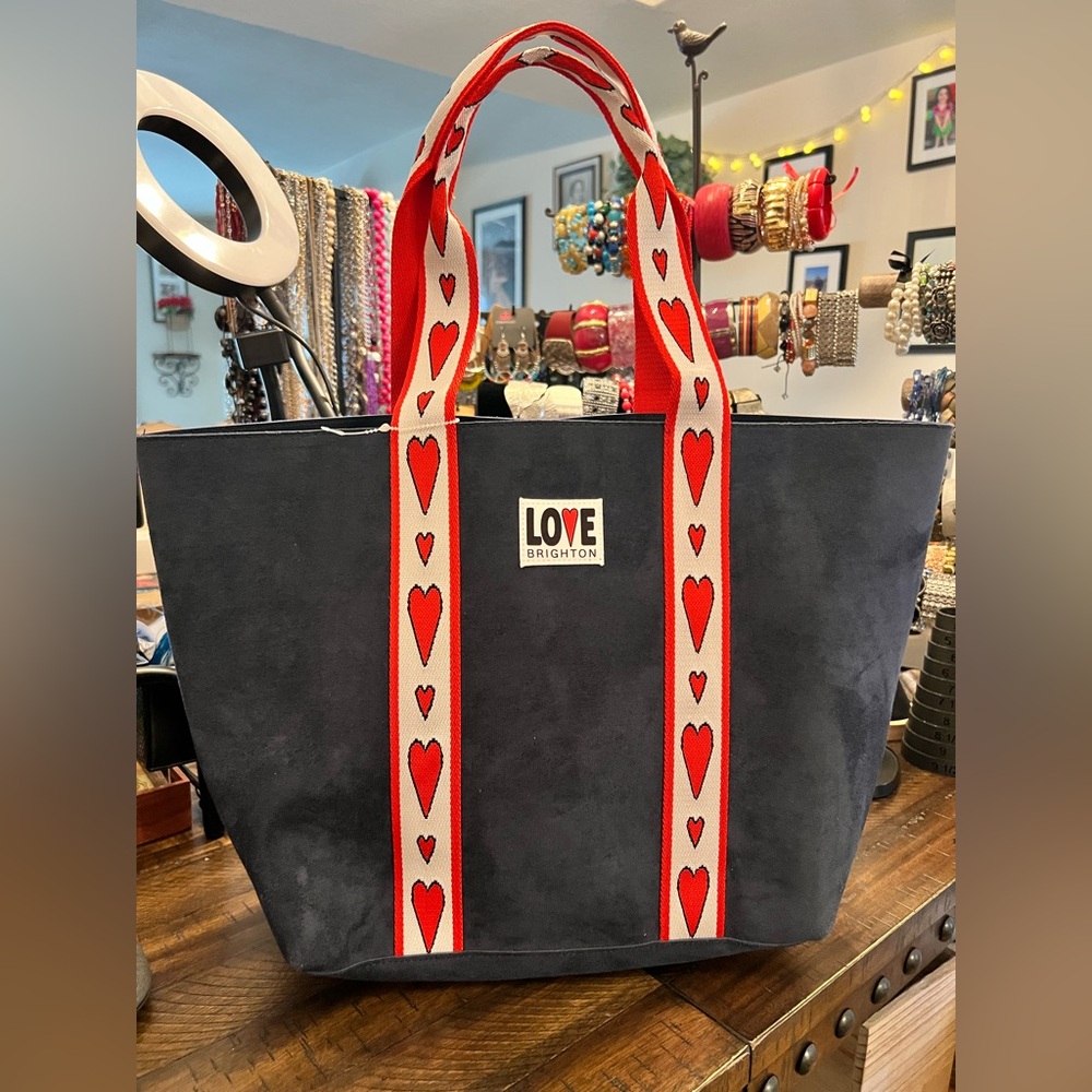 Brighton Love Tote with Red Heart Straps